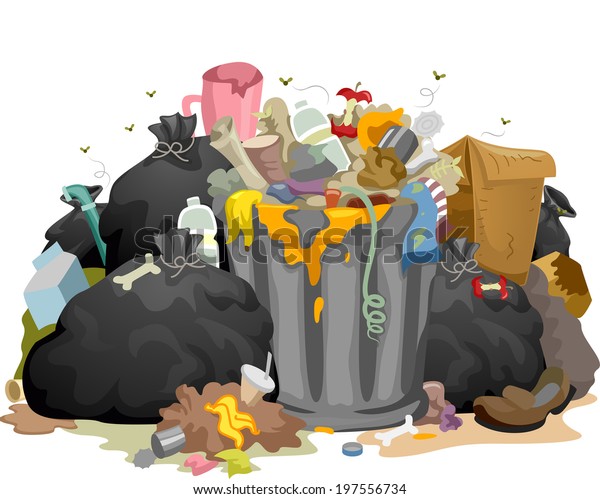 Illustration Pile Decaying Garbage Left Lying Stock Vector Royalty Free