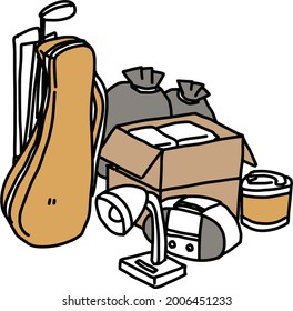 Illustration of a pile of disused items