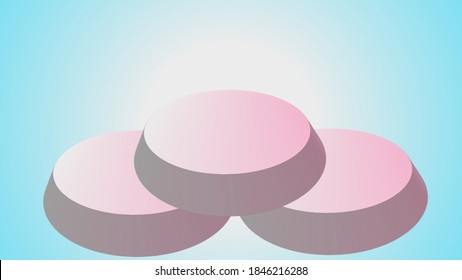 Ilustración de la pila del círculo de emboscación con el fondo blanco y azul suave de la gradación