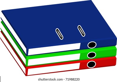 illustration pile files is insulated on white