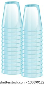 Illustration of a pile of glasses on a white background