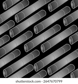 illustration of a pile of long iron pipes