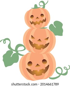 Illustration of piled up Halloween pumpkins