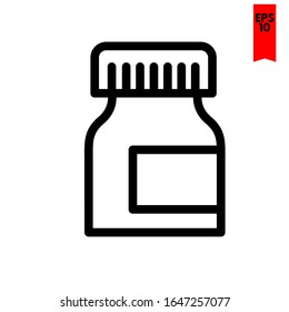 illustration of pill bottle flat icon