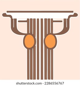 an illustration of a pillar with two orange circles on it