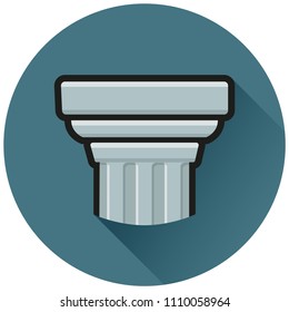 Illustration of pillars circle flat icon concept
