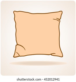 Illustration of pillow on light background. Vector