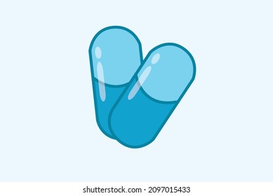 illustration pills capsule vector flat style, element design, icon.