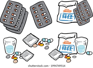 Ilustración de cápsulas de pastillas para pastillas
