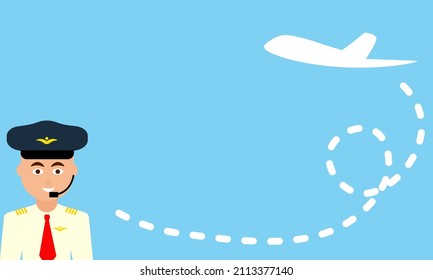 Illustration von Pilot und Flugzeug mit Kopienraum