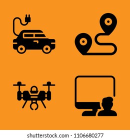 illustration, pilot, button and cartography icons set. Vector illustration for web and design
