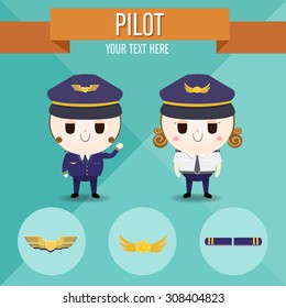Illustration of Pilot Character in Career & Job Series.