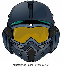 Ilustración del casco piloto en el vector