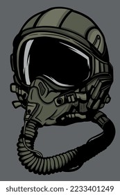 Illustration of pilot helmet vector