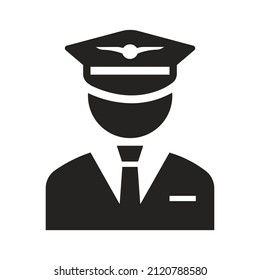 illustration of a pilot. solid icon glyph