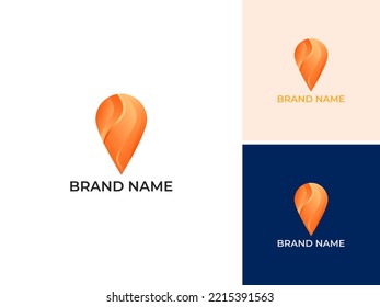 ILLUSTRATION PIN MAP GRADIENT ORANGE COLOR SIMPLE LOGO ICON DESIGN VECTOR