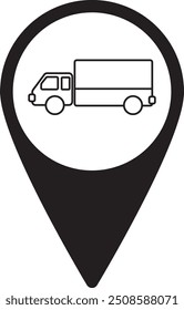 illustration of pin map icon of truck base location