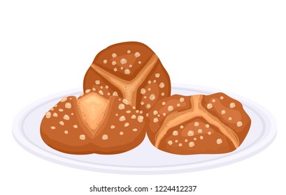 Illustration of Pinca Bread, a Traditional Easter Bread from Croatia