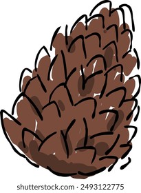 Illustration of pine cones seen in autumn.