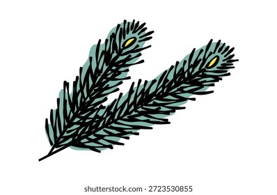 Ilustração de agulhas de pinheiro (Contorno)