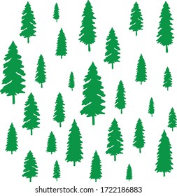 Illustration of pine tree in cartoon style isolated on white background.