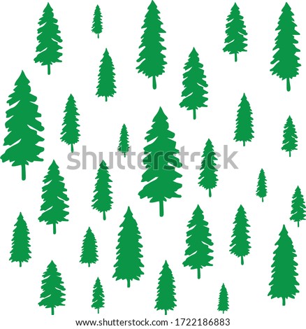 Illustration of pine tree in cartoon style isolated on white background.