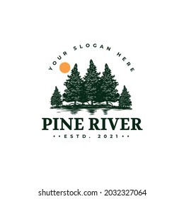 an illustration of Pine tree logo