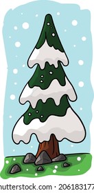 The illustration of pine tree vector. Suitable for Christmas day. 