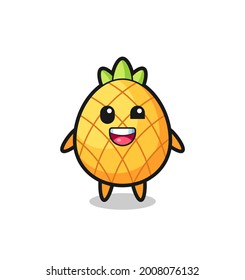 illustration of an pineapple character with awkward poses , cute style design for t shirt, sticker, logo element