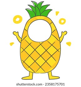 An illustration of a pineapple costume for face swapping.