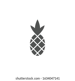 Illustration Pineapple Flat Icon Black and White Vector Design