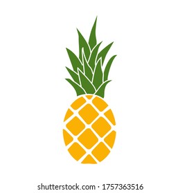 
ilustración de piña, en un estilo plano. tema de la fruta de la piña. temática de verano.
