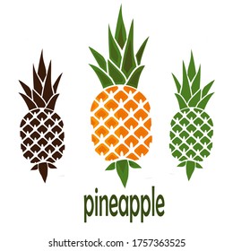 
illustration of pineapple, in a flat style. pineapple fruit theme. summer theme.