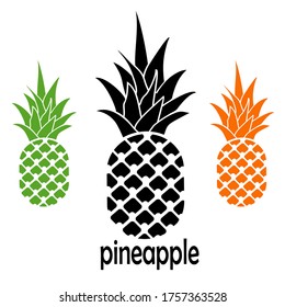 
ilustración de piña, en un estilo plano. tema de la fruta de la piña. temática de verano.