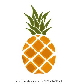 
illustration of pineapple, in a flat style. pineapple fruit theme. summer theme.