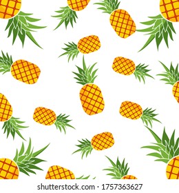 
illustration of pineapple, in a flat style. pineapple fruit theme. summer theme.