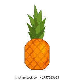 
illustration of pineapple, in a flat style. pineapple fruit theme. summer theme.