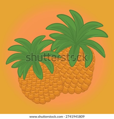 illustration of pineapple, a fresh fruit that can be made into healthy food or juice
