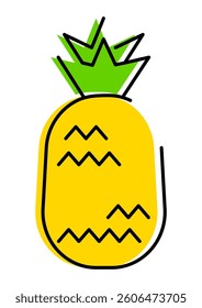 Illustration of pineapple. Fruit for design and decoration.