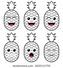 The Illustration of Pineapple Fruit Emoticon