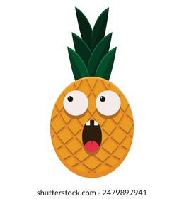 An illustration of pineapple fruit, it is good for wrap paper, gift, t shirt design, background, and etc.