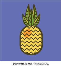 Ilustración con icono de la fruta de la piña