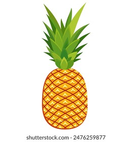 illustration of pineapple fruit. pineapple fruit vector in flat style. fresh summer fruit.