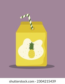 Illustration of Pineapple Juice in a box