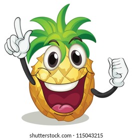 ilustración de piña sobre fondo blanco
