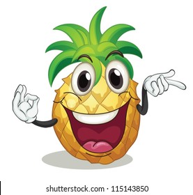 ilustración de piña sobre fondo blanco