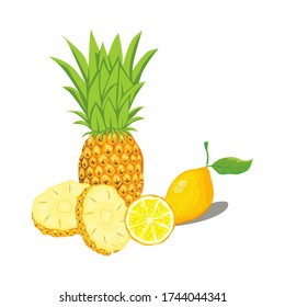 
Abbildung von Ananas und Orange