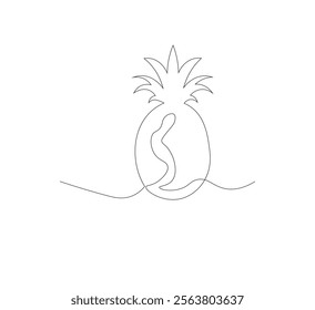 illustration Pineapple vector design. breakfast, vegetarian, with white background, minimalist logo
