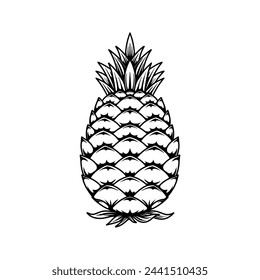 Illustration of pineapple. Vector design element