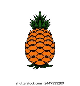Illustration of pineapple. Vector design element